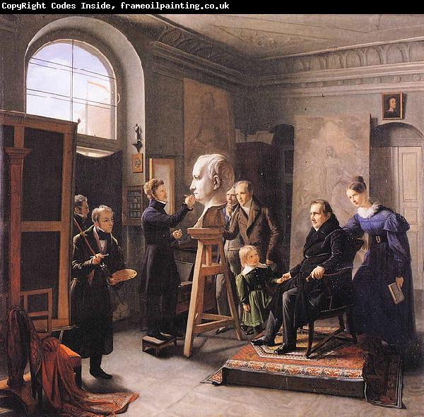 Carl Christian Vogel von Vogelstein Ludwig Tieck sitting to the Portrait Sculptor David dAngers